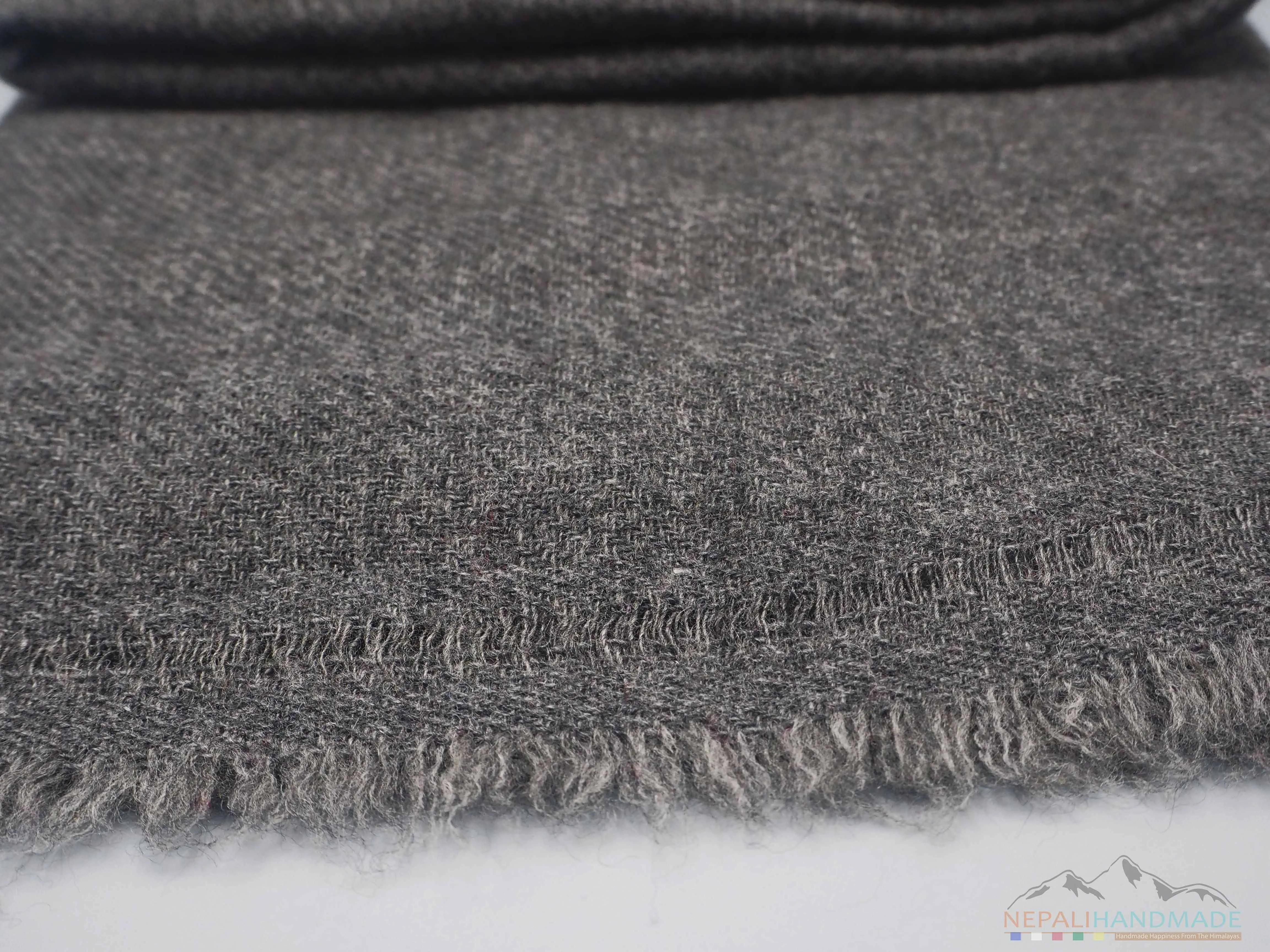 100% Cashmere Dark Grainy Gray Pashmina Shawl/Scarf