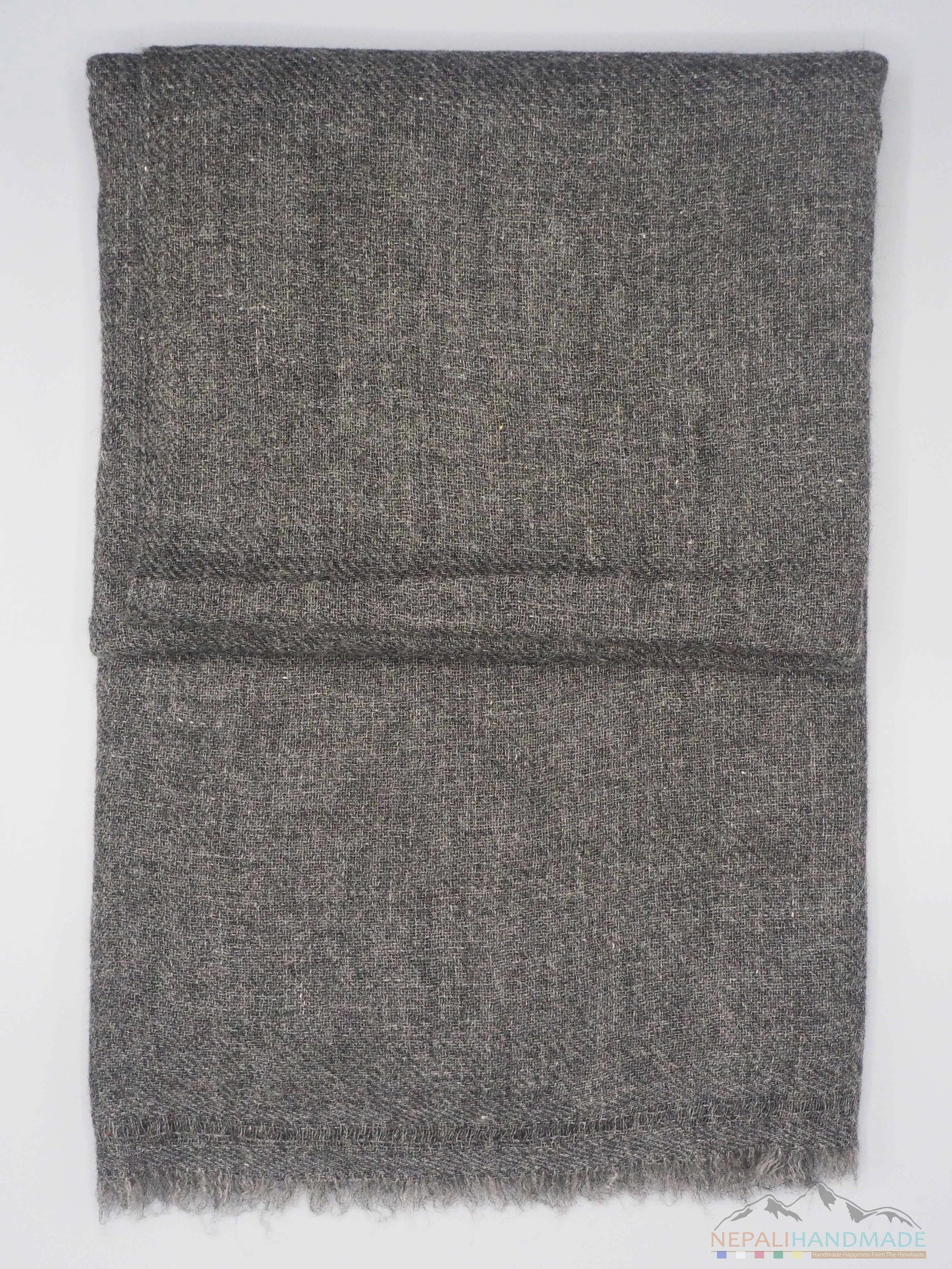 100% Cashmere Dark Grainy Gray Pashmina Shawl/Scarf