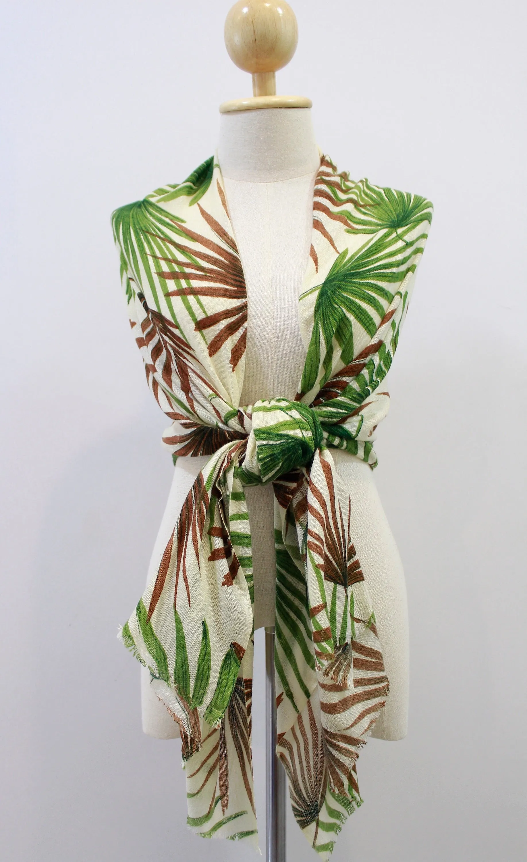 100% Cashmere Palm Leaves Pashmina Shawl/Scarf