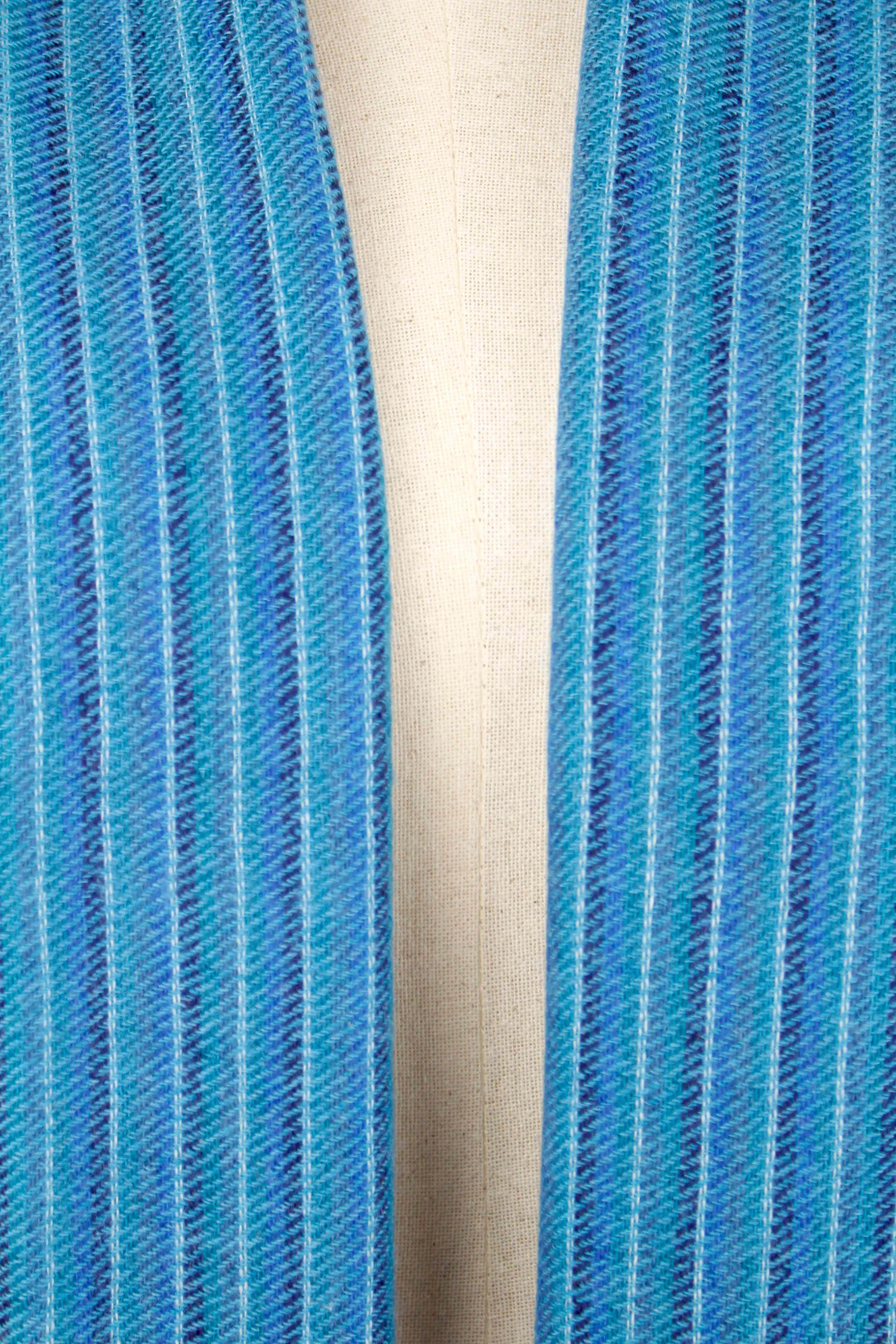 100% Cashmere Stripes of Blue Pashmina Muffler