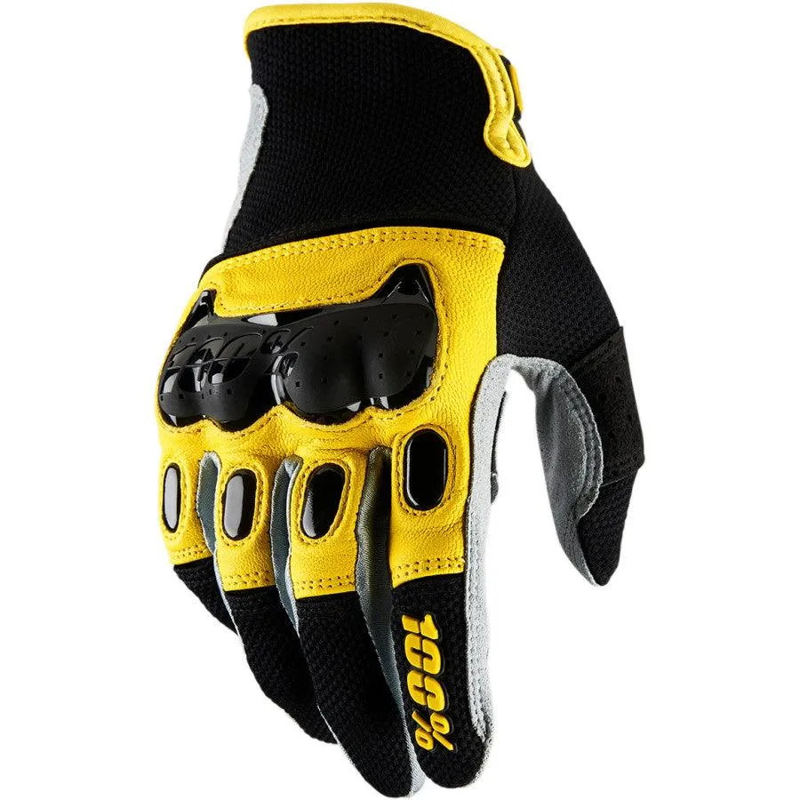 100% Derestricted Gloves - Black/Yellow