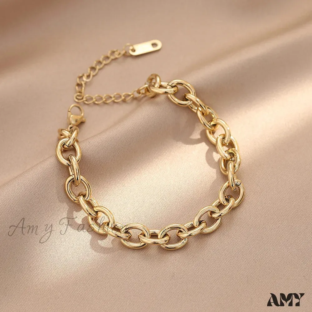 14K Gold Simple Chain Bracelet