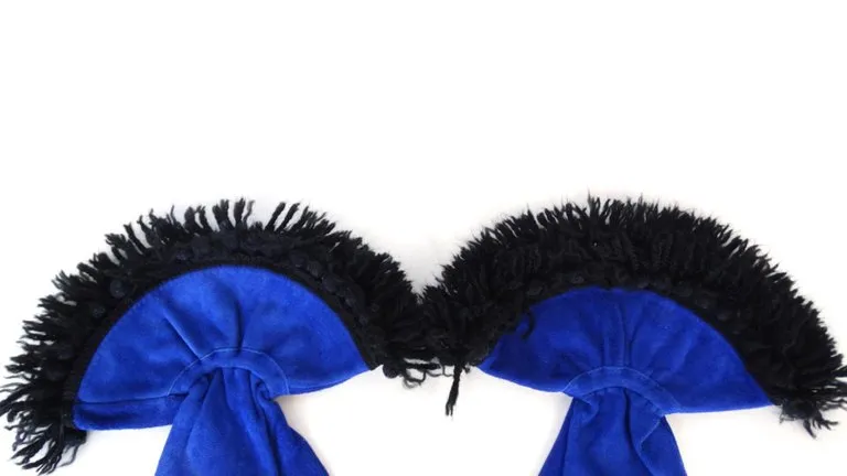 1980s Nina Ricci Royal Blue Suede Gauntlet Gloves