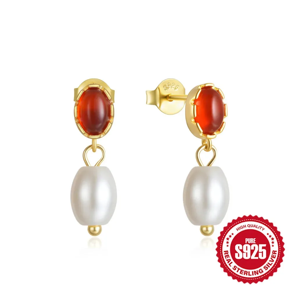 925 Silver Pearl Stud Earrings