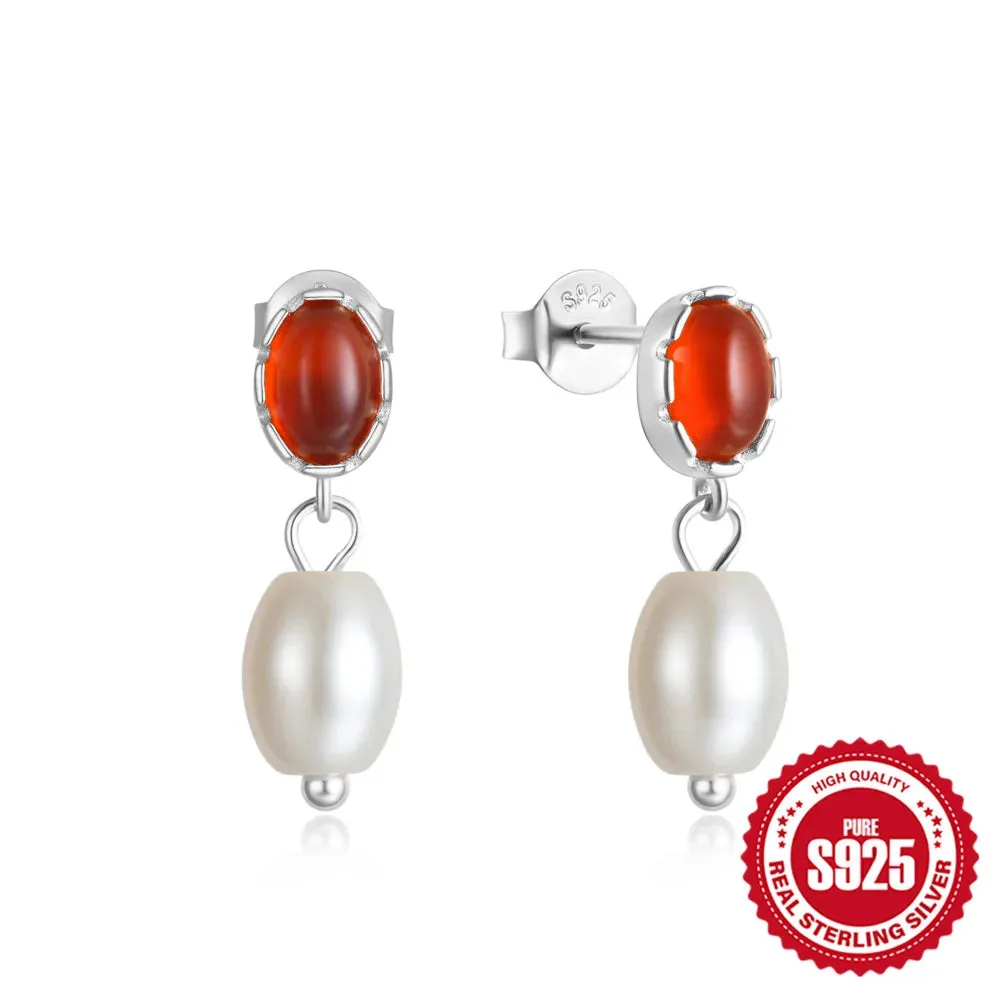 925 Silver Pearl Stud Earrings