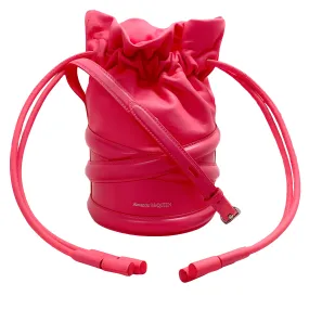 Alexander McQueen Neon Pink Soft Curve Drawstring Bag