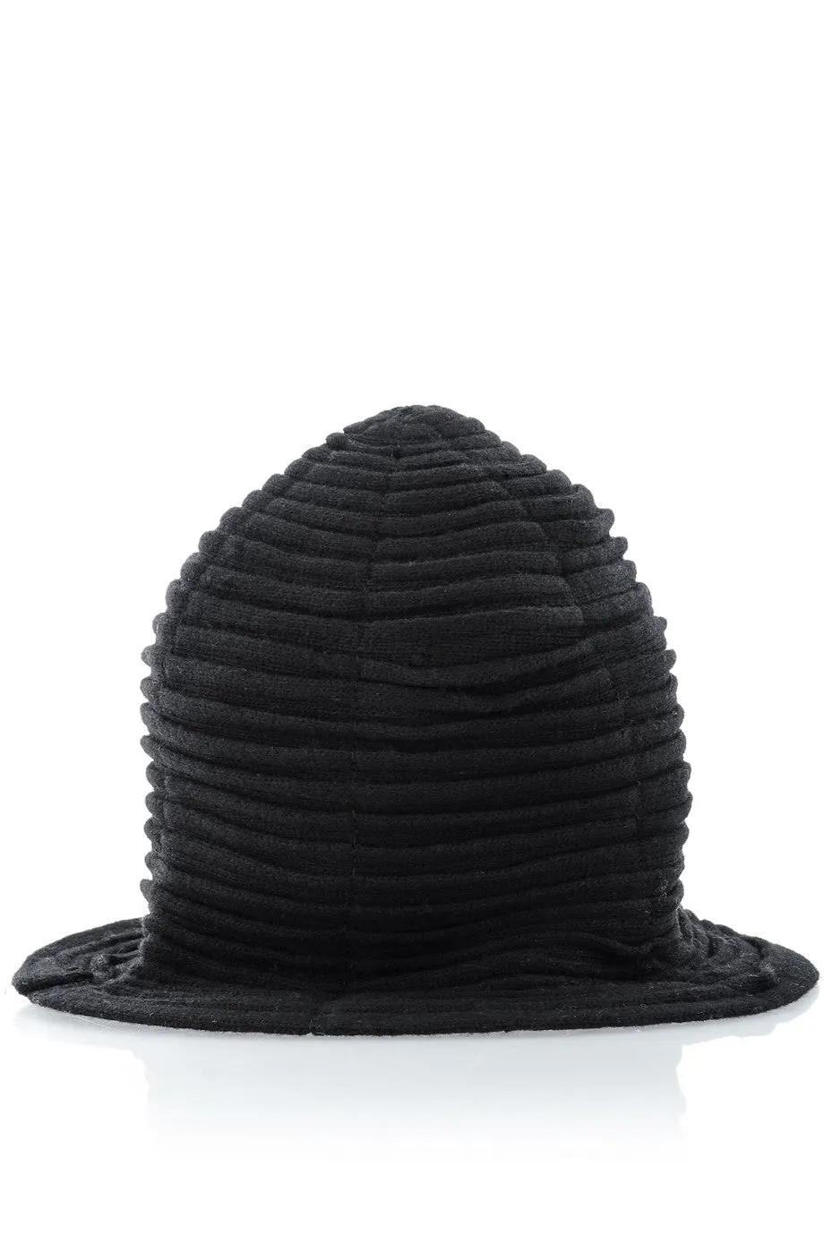 AUSTRIA Black Wool Cloche Hat