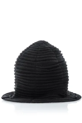 AUSTRIA Black Wool Cloche Hat