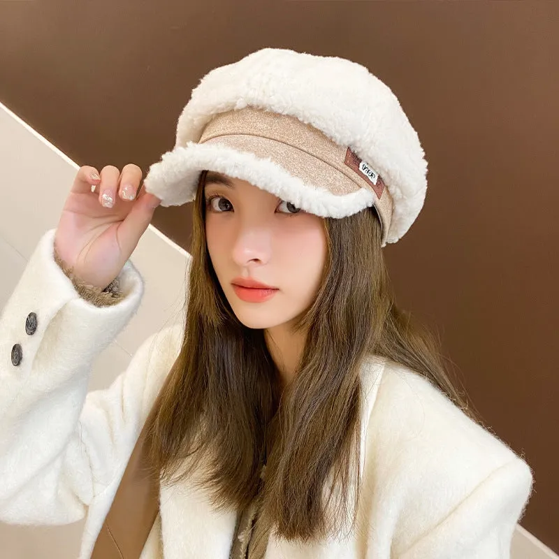 Autumn And Winter Woolen Thick Warm Peaked Cap