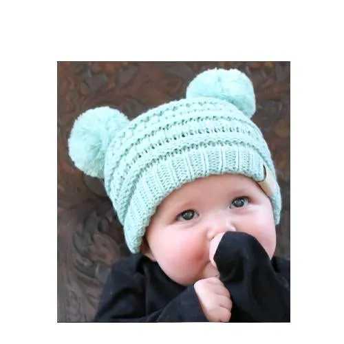 Baby-23 Double Pom Beanie Mint