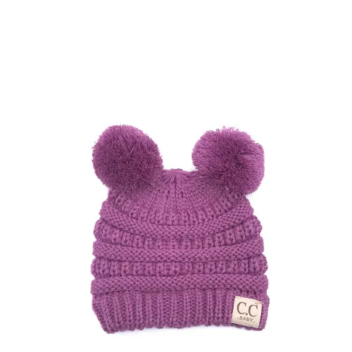 Baby-23 Double Pom Beanie New Lavender