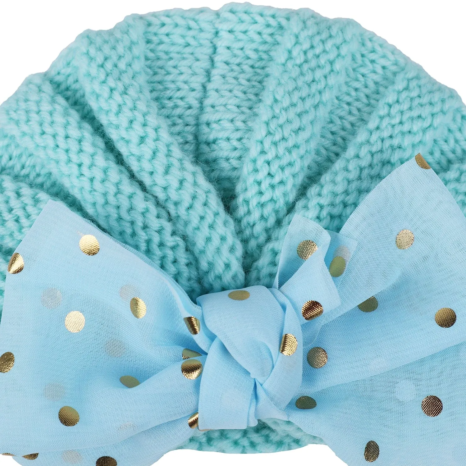 Baby Moo Partywear Sequence Bow 2 Pack Turban Caps - Pink And Blue