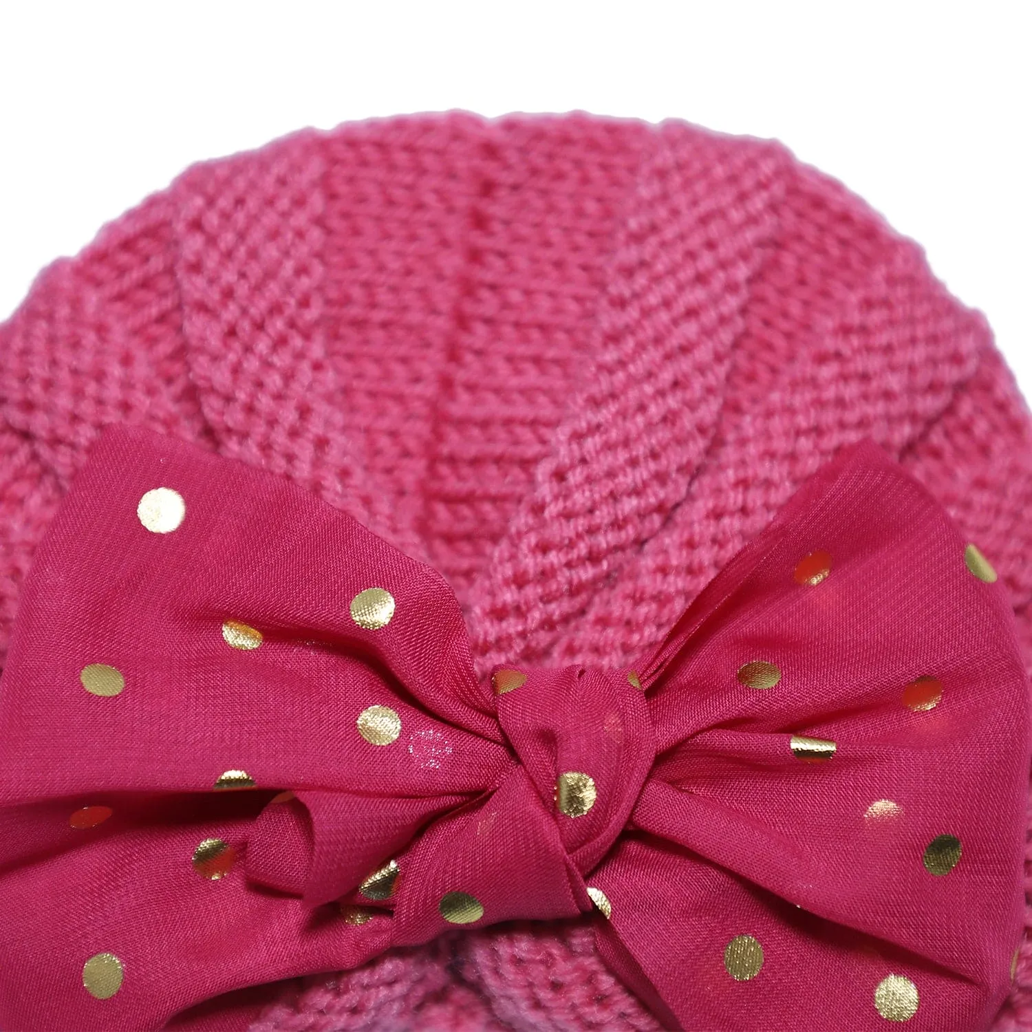 Baby Moo Partywear Sequence Bow 2 Pack Turban Caps - Pink And Blue