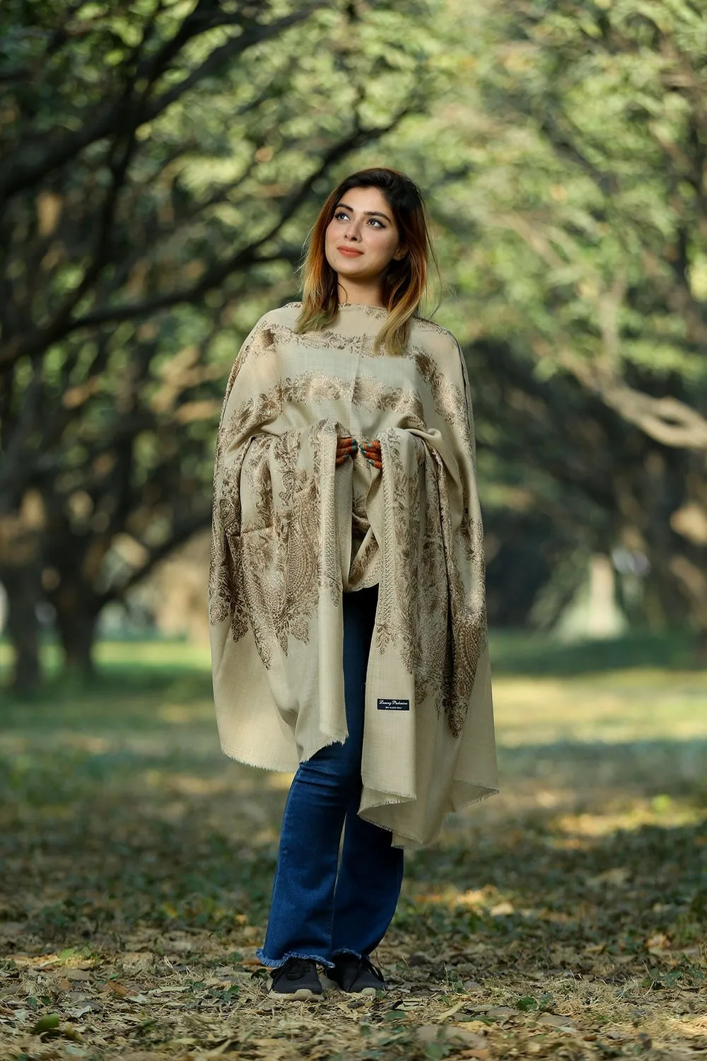 BEIGE COLOUR SHAWL DEFINES FEMINISM AND ENHANCES SOPHISTICATION