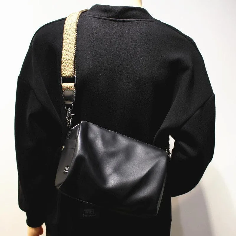 Black Soft Leather Crossbody Bag