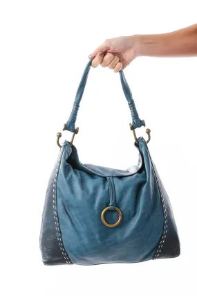 Blue Soft Shoulder Bag