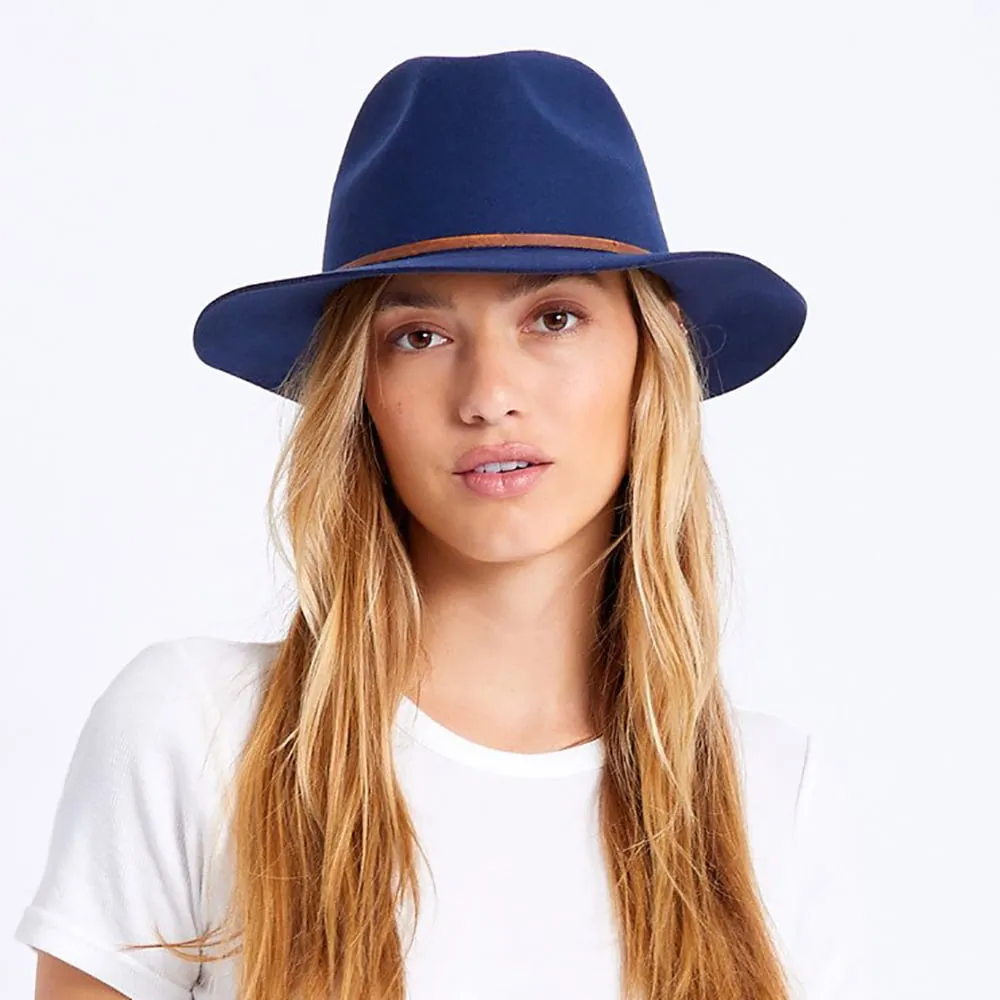 Brixton Hats Wesley Wool Felt Fedora Hat - Blue