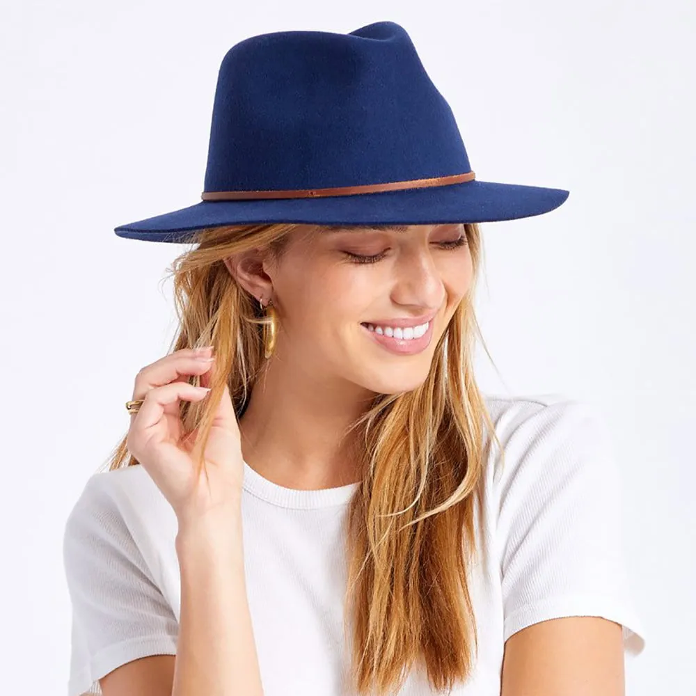 Brixton Hats Wesley Wool Felt Fedora Hat - Blue