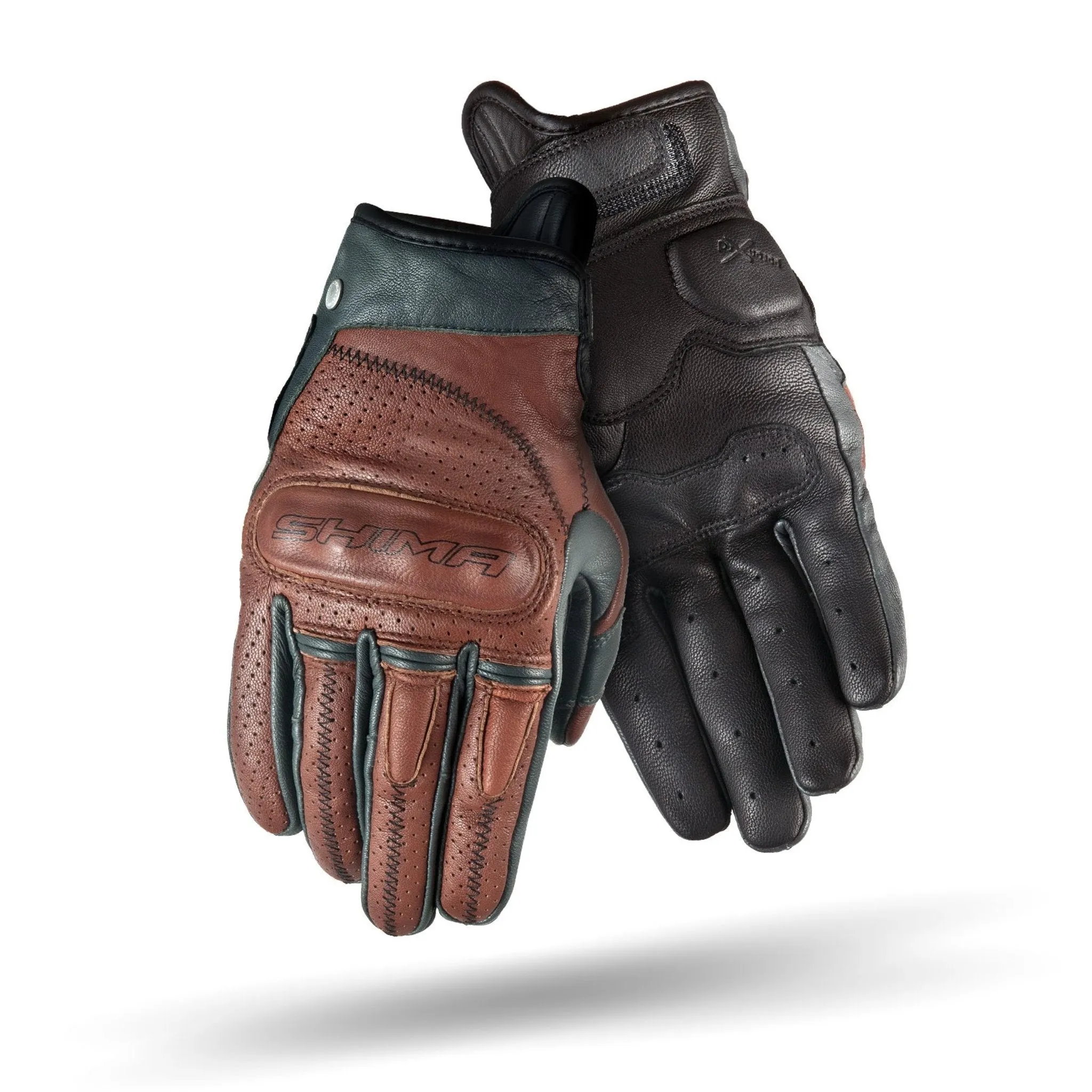 CALIBER - Women's Vintage Motorcycle Gloves - Brown