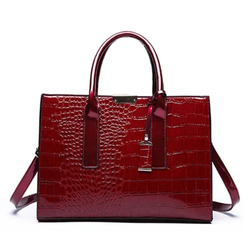 Christmas Gift Crocodile Pattern Shoulder Bags Luxury Oil Wax PU Leather Womens Bags Designer Women Crossbody Casual Handbag Female Tote Bags