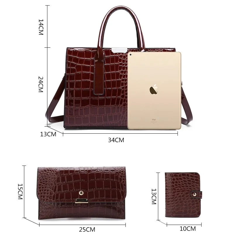 Christmas Gift Crocodile Pattern Shoulder Bags Luxury Oil Wax PU Leather Womens Bags Designer Women Crossbody Casual Handbag Female Tote Bags