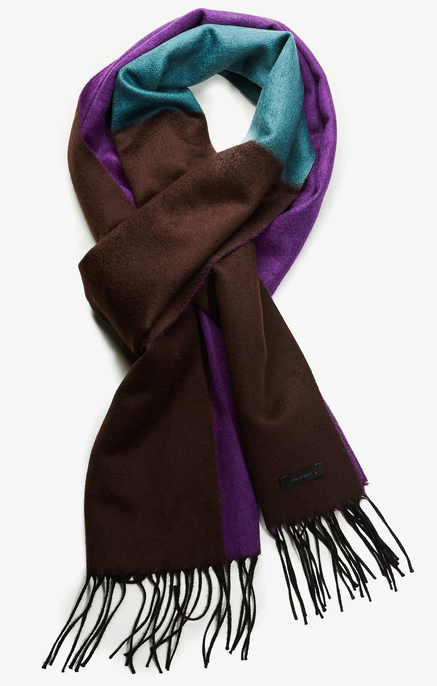 COLOR BLOCK CASHMERE/ SILK SCARF 010