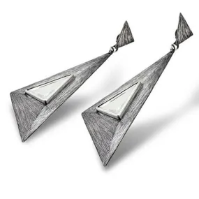 Crystal Triangle Earrings