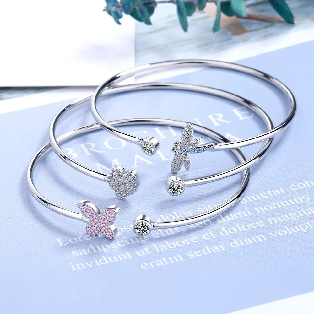 Cute And Simple Butterfly Bracelet With Zirconium Diamonds