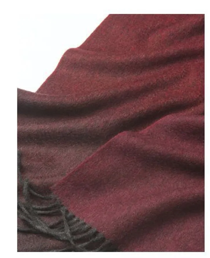 Degradé Lambswool Scarf Woven Brown Red