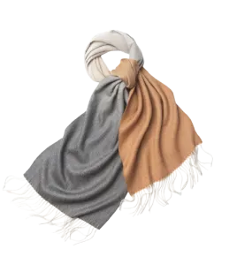 Degradé Lambswool Scarf Woven Grey White Camel