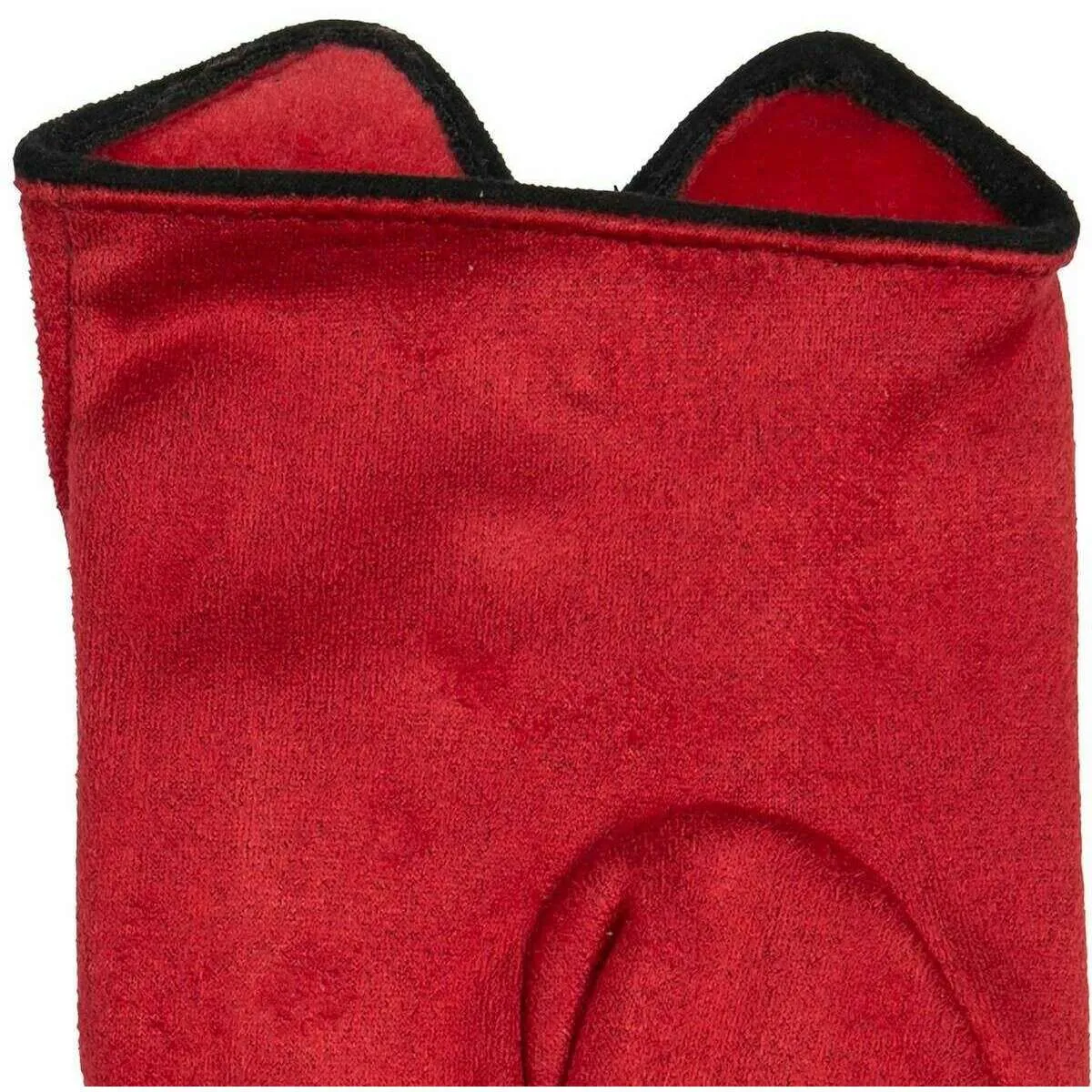 Dents Faux Suede Button Gloves - Berry Red/Black