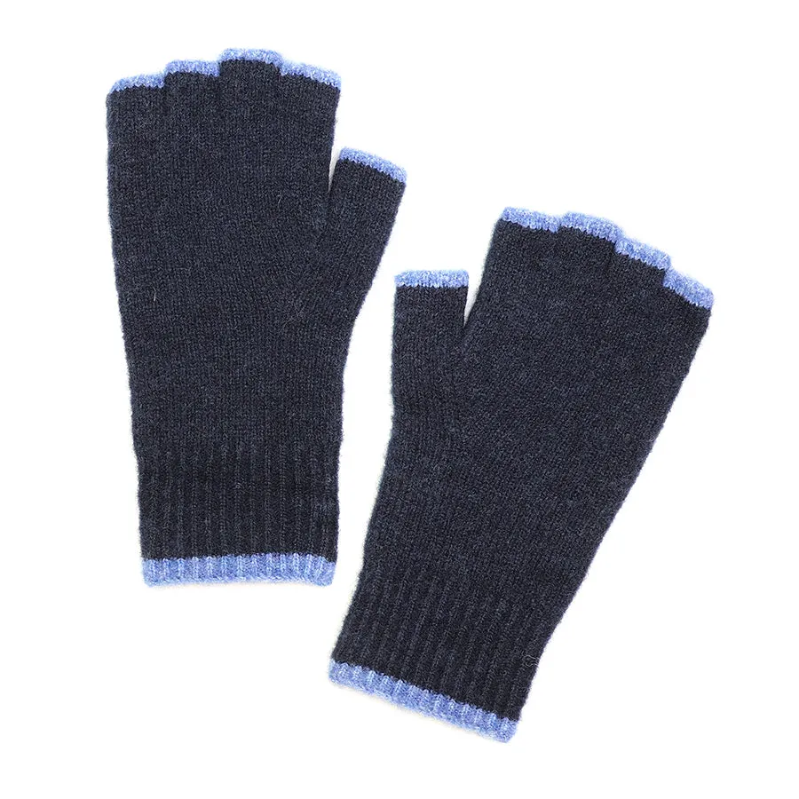 Dusky Blue Fingerless Gloves