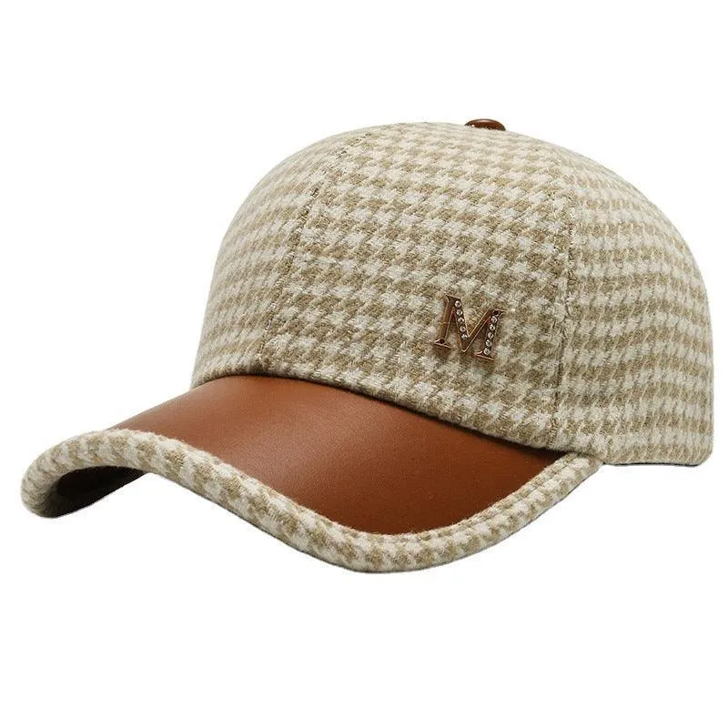 Fashion Houndstooth Fine Grid Baseball Cap