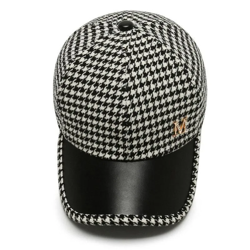 Fashion Houndstooth Fine Grid Baseball Cap