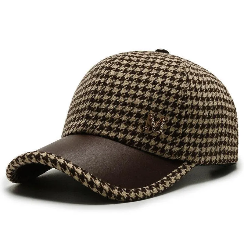 Fashion Houndstooth Fine Grid Baseball Cap