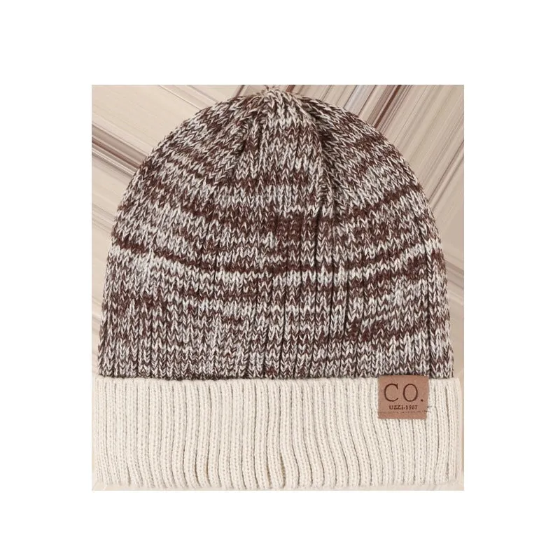 Fashion Leather Label Two-color Woolen Hat