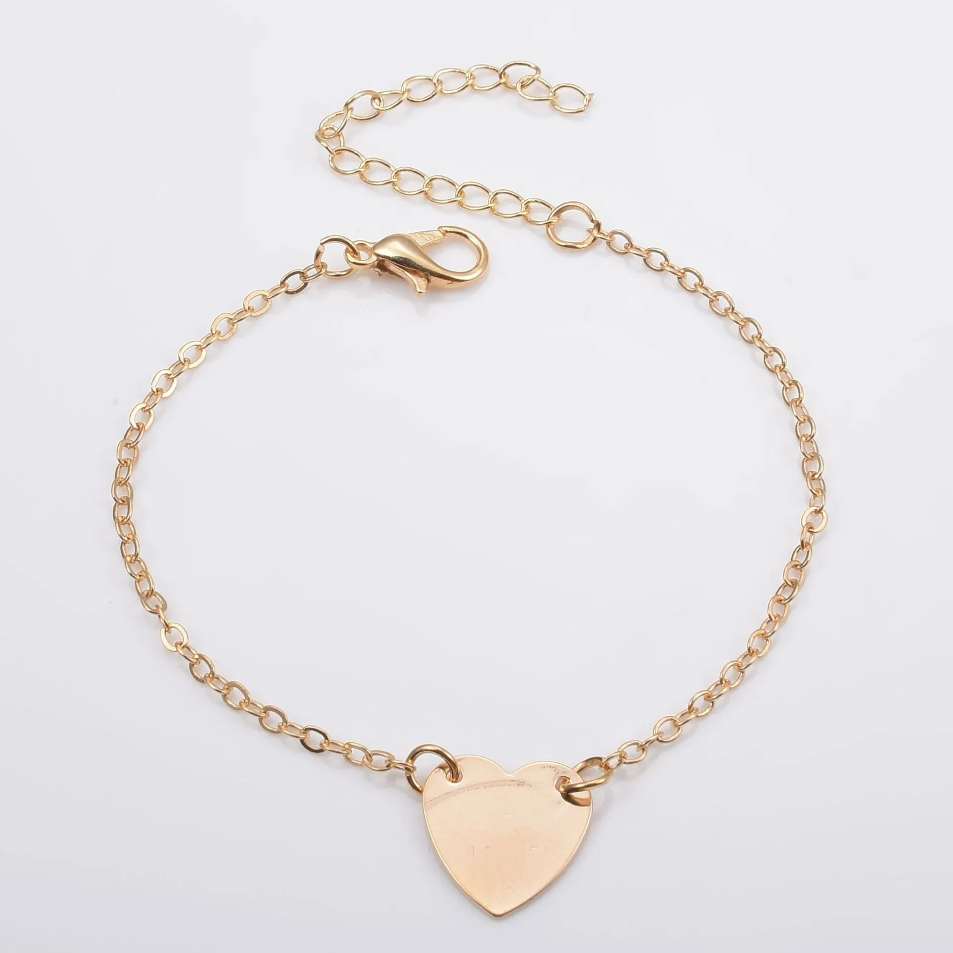 Fashion Simple Golden Bracelet Heart Shaped Love