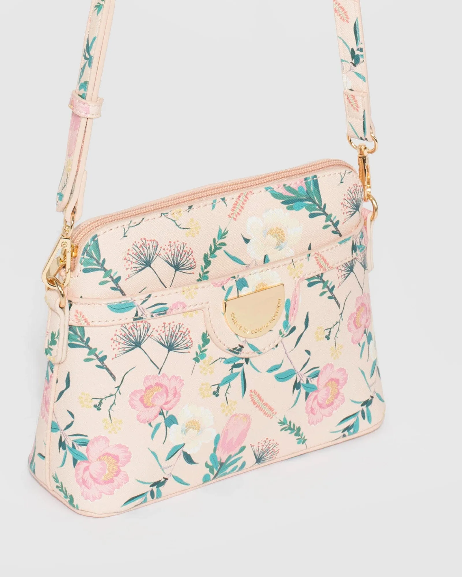 Flower Print Karen Plate Crossbody Bag