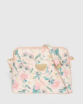 Flower Print Karen Plate Crossbody Bag