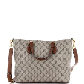 GUCCI Convertible Soft Tote GG Coated Canvas Small