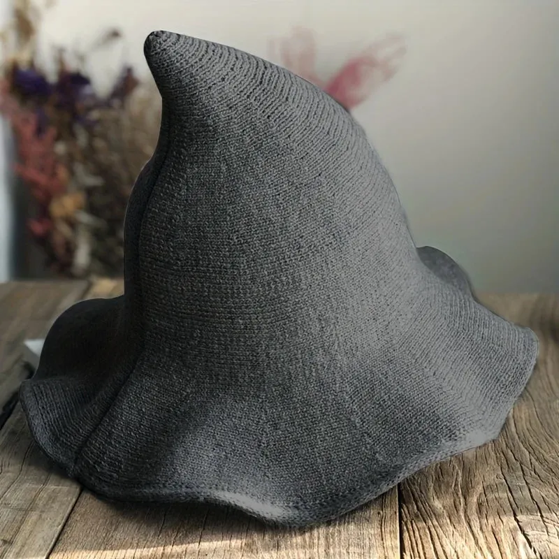 Halloween Witch Wizard Trendy Versatile Woolen Pointed Hat