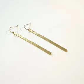 Hammered Bar Drop Earrings - Choose Your Metal