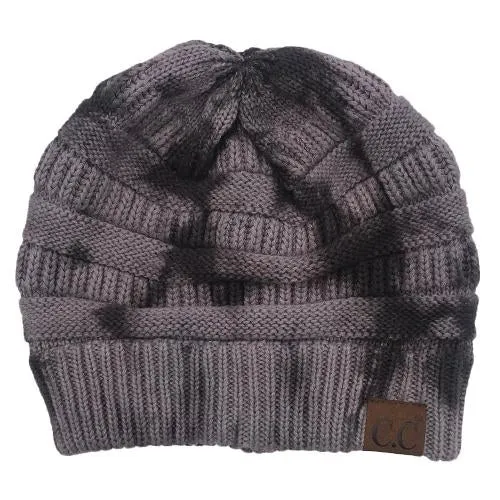 HAT-821 Dk Grey/Light Grey Tie Dye Beanie