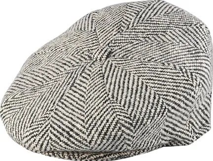 Henschel Woolen Herringbone Newsboy Cap