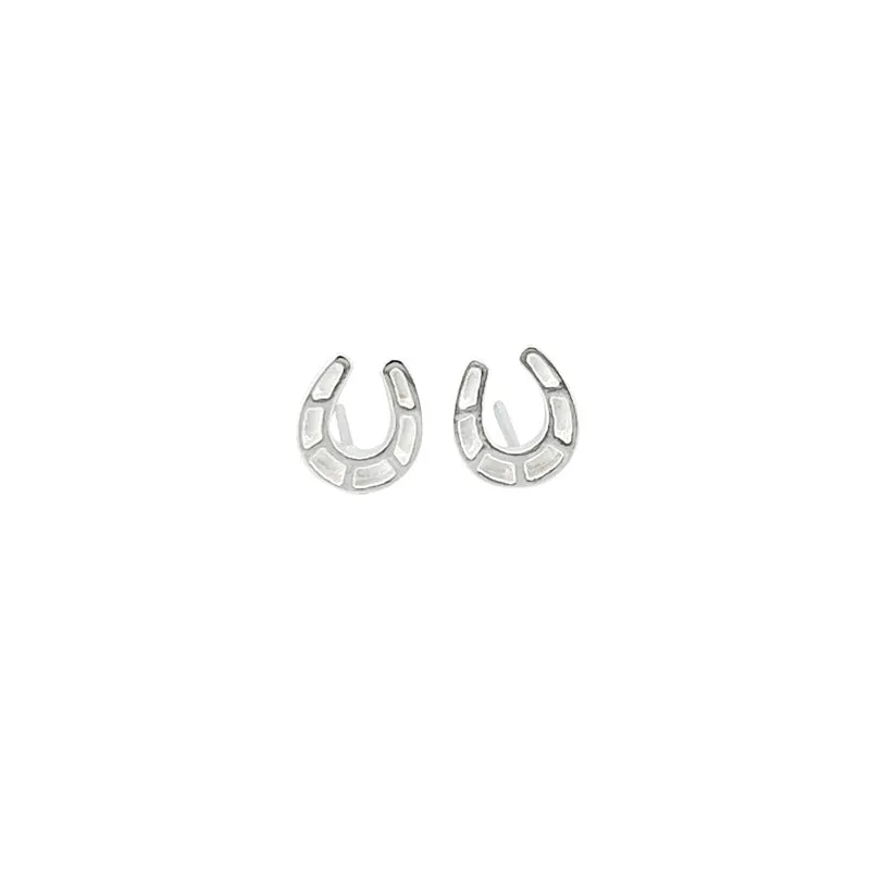 Horseshoe Silver Stud Earrings