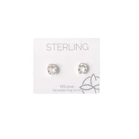 Horseshoe Silver Stud Earrings