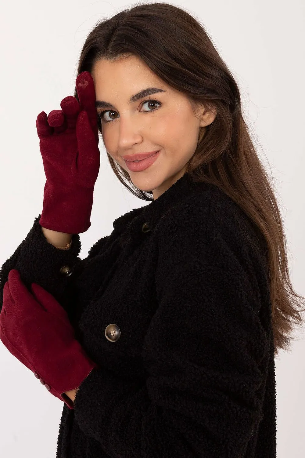 Insulated Cotton Gloves with Index Finger Red