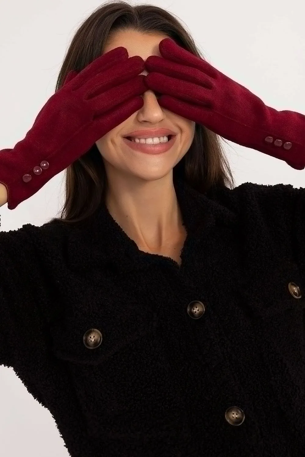 Insulated Cotton Gloves with Index Finger Red