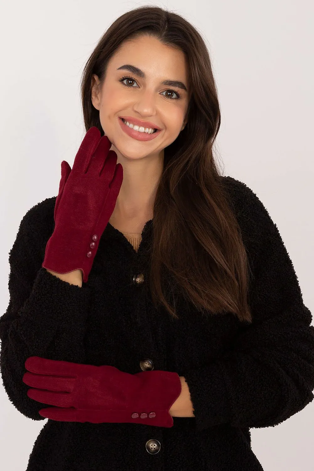 Insulated Cotton Gloves with Index Finger Red