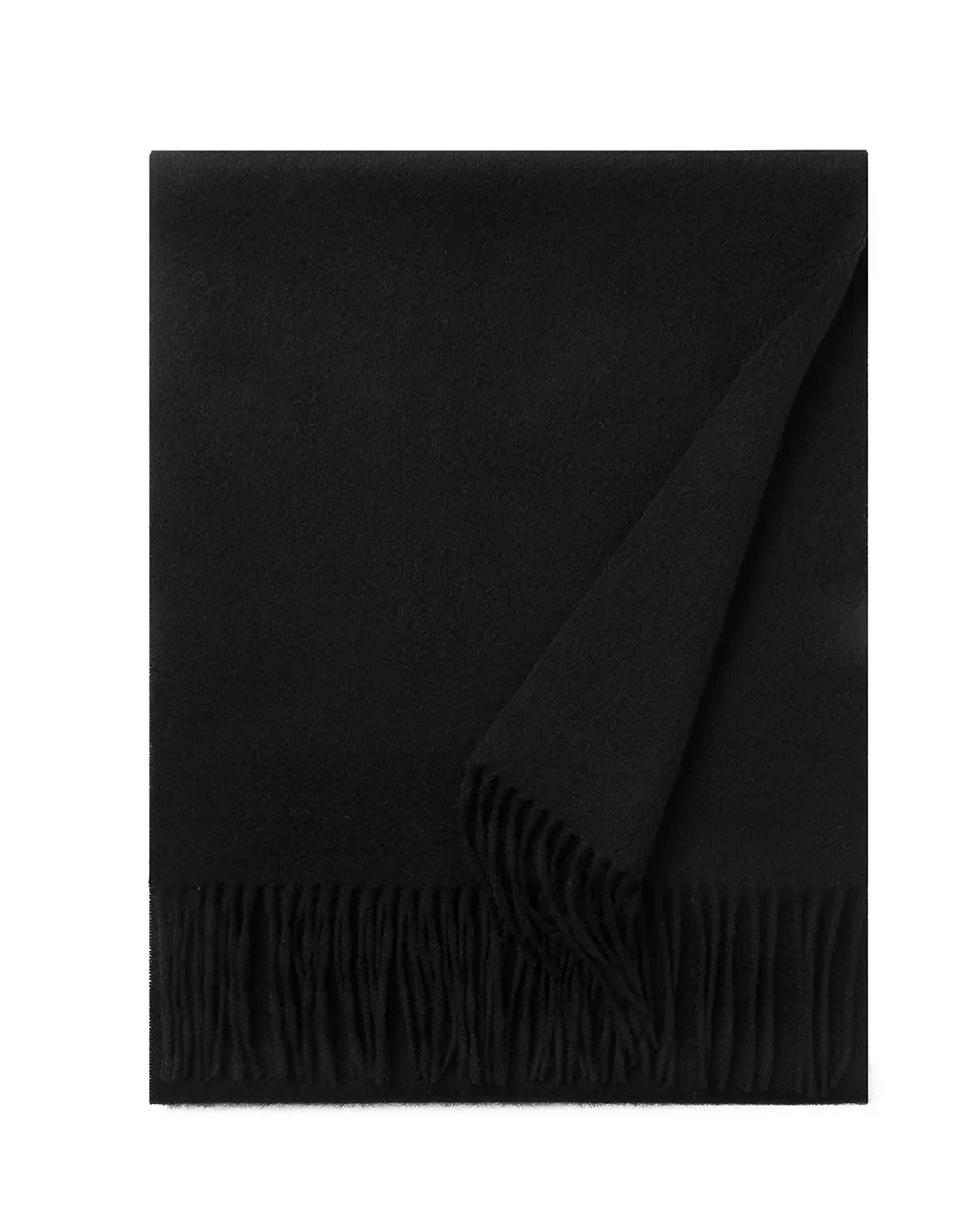 Lambswool Scarf Woven Plain Black